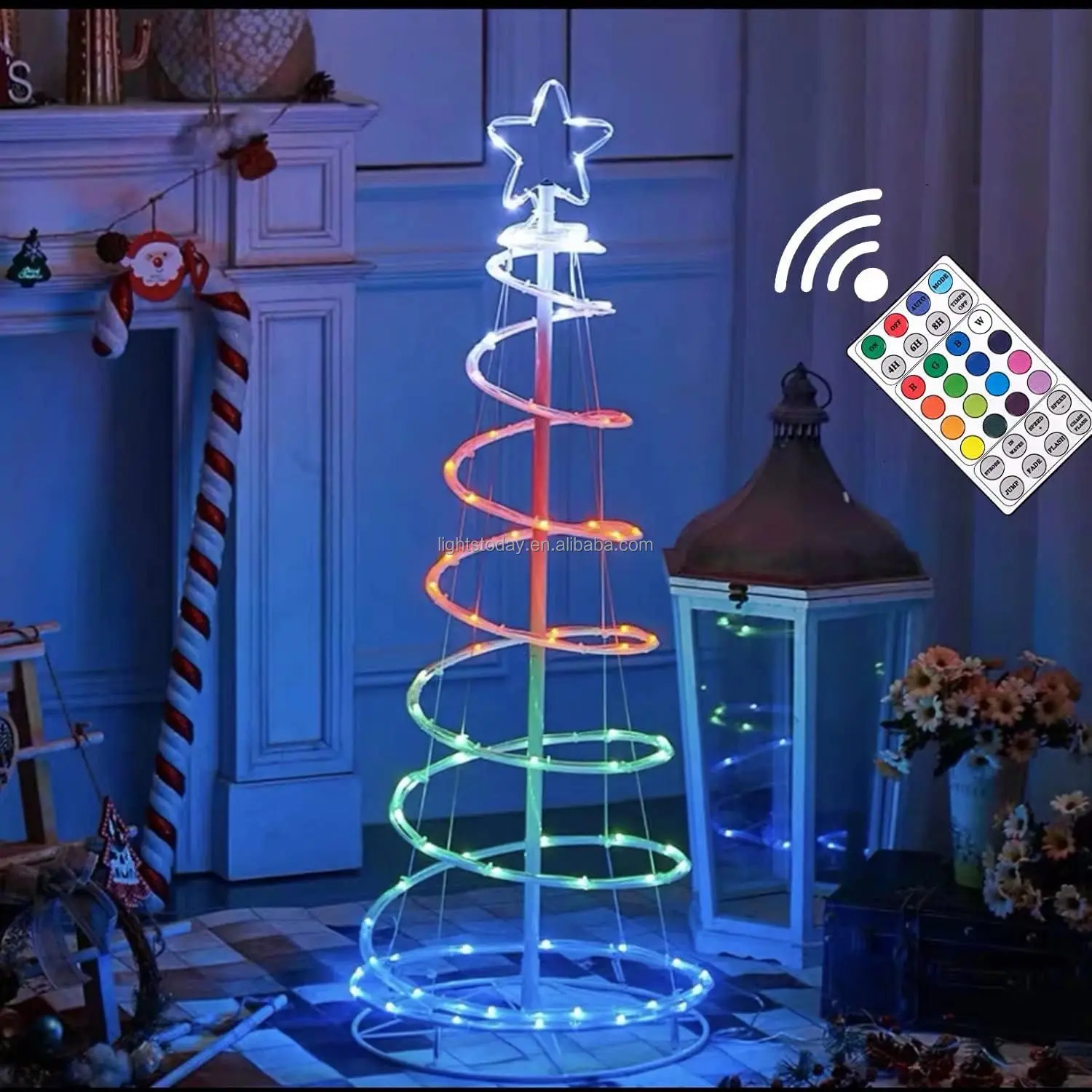 Led Lighted Spiral Christmas Tree Rgb Spiral Tree Light Christmas ...