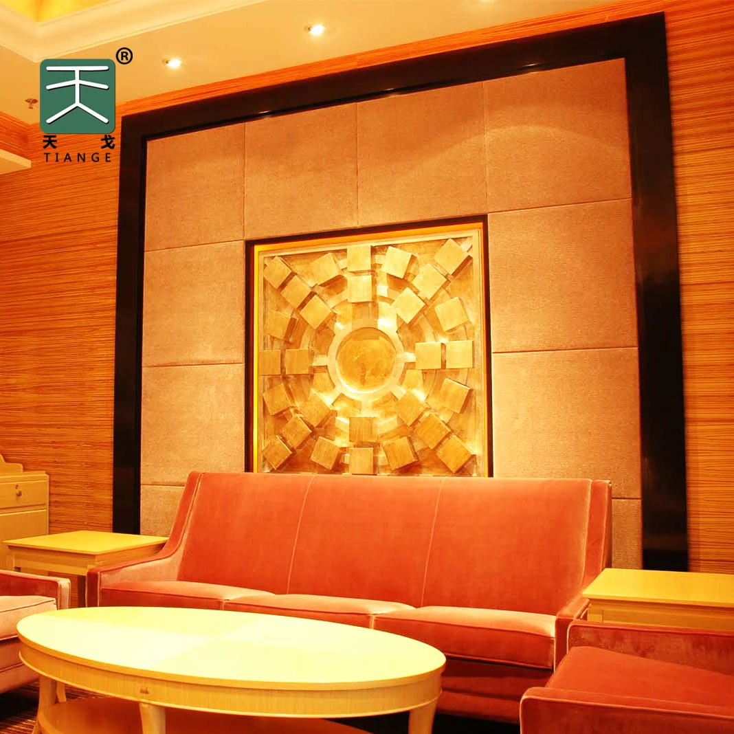 Factory Fiber Clothing Glass Wool Sound Acoustic Panels Acoustic Ceiling Soundproof Sound Absorption fireproof for cinema office