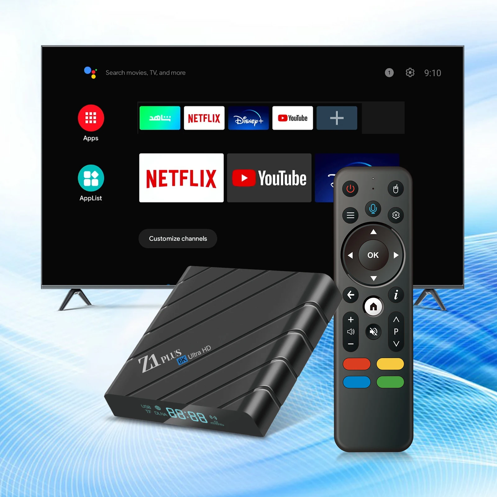 Super Fast Android TV Box with Voice Remote Control H618