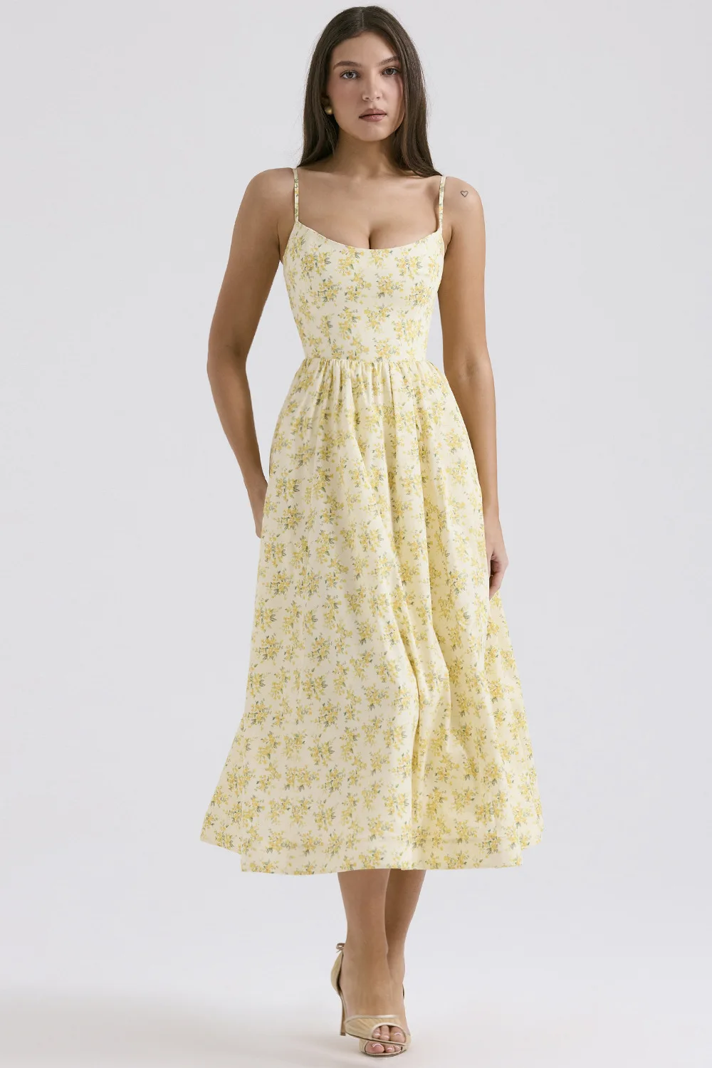 knee length dresses for ladies Havana Ellie Midi Dress S WHITE