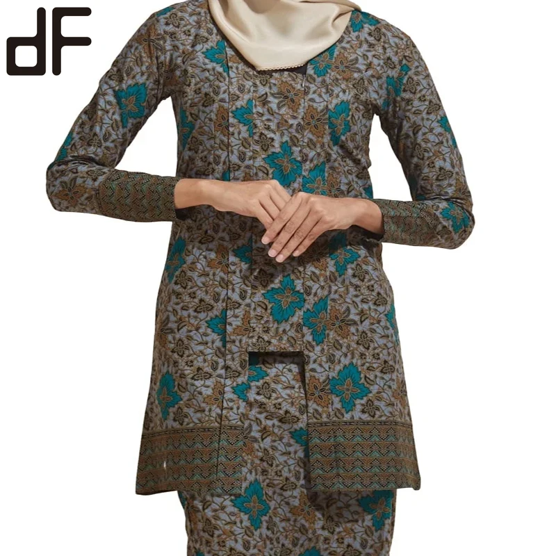 customized muslim fashion high-end floral batik malaysian clothes 