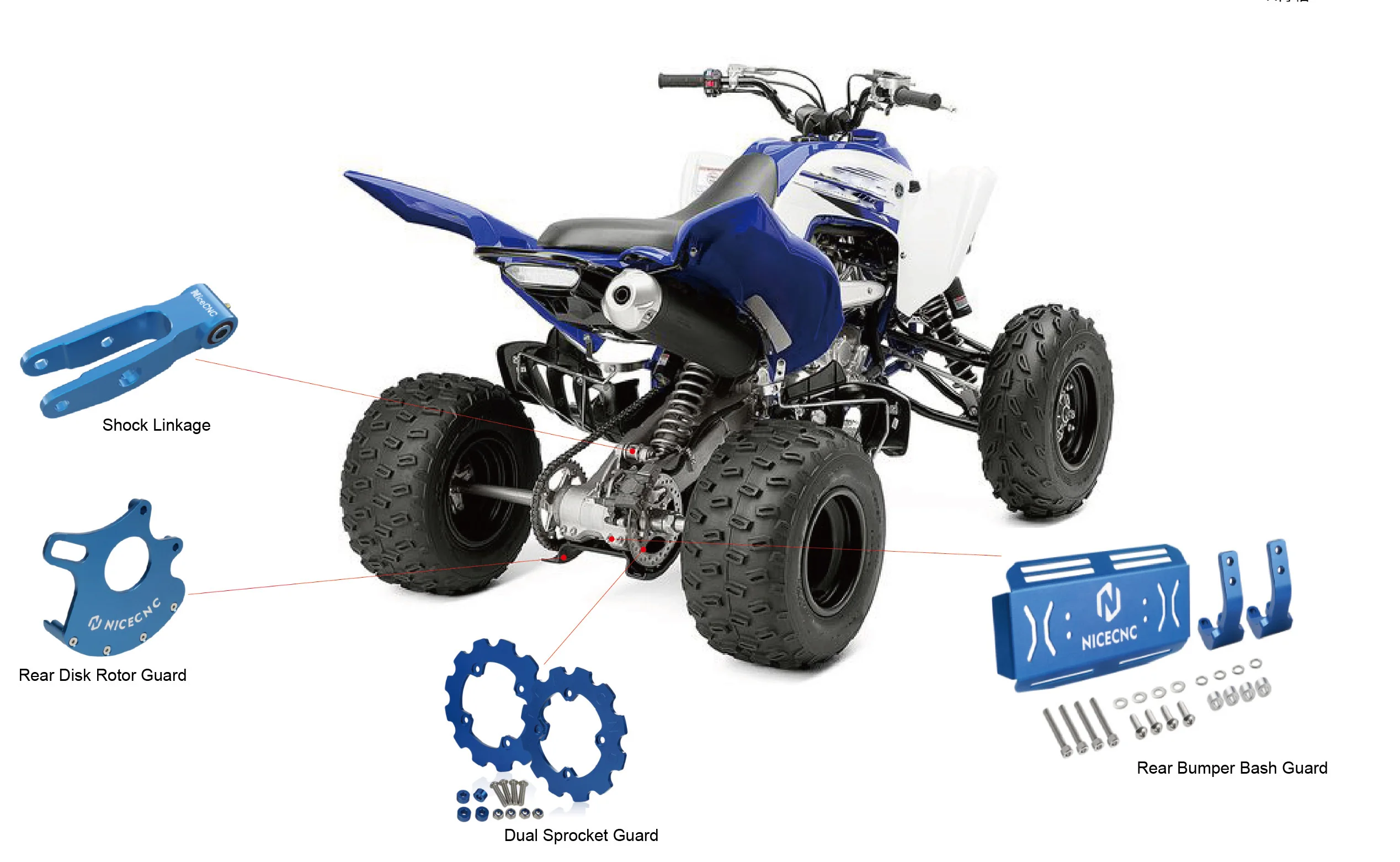 Nicecnc Atv Parts Aluminum Accessory Gas Exhaust Cover Cap For Yamaha