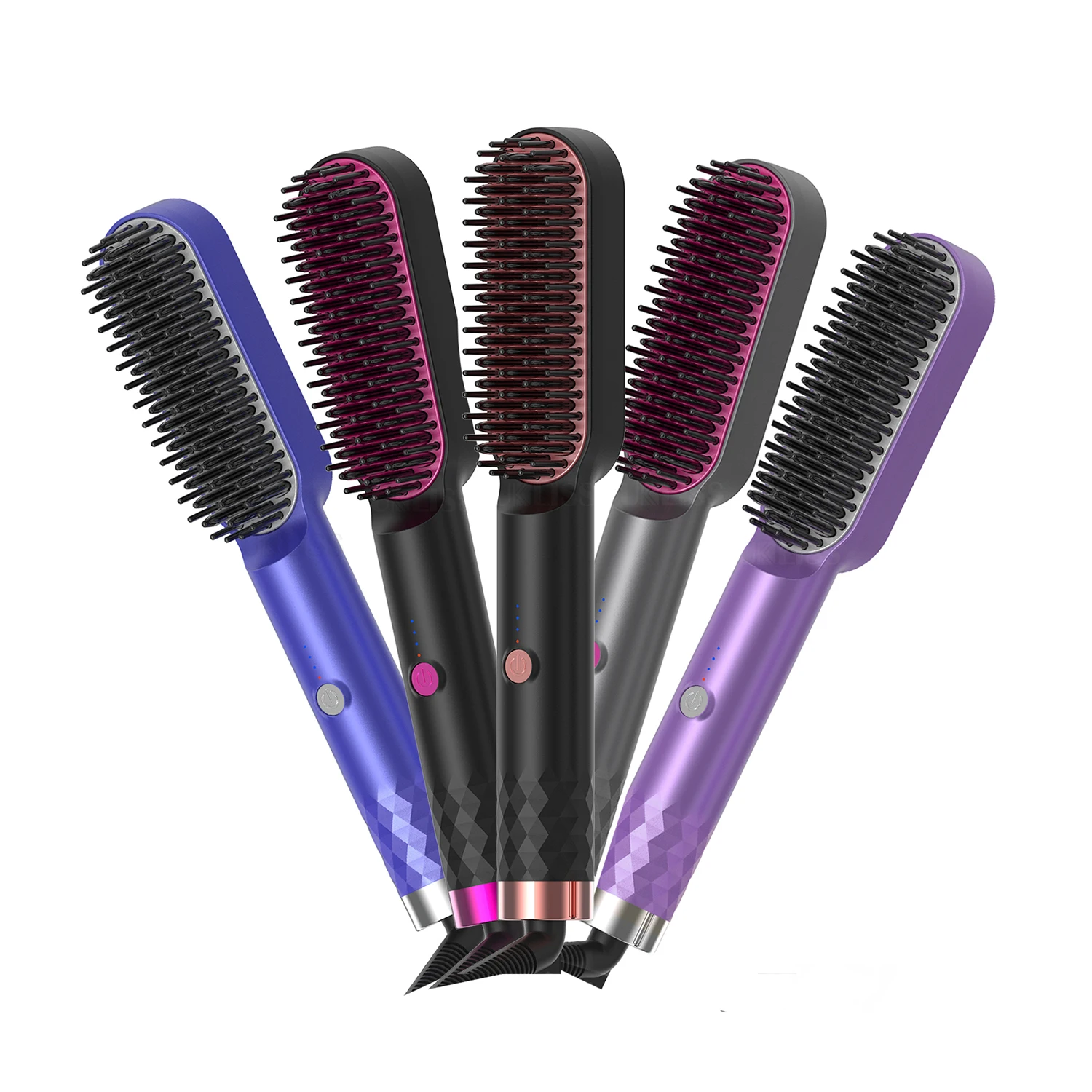 Peine alisador de pelo para hombre, cepillo secador de barba en de  color negro mate, con estilo