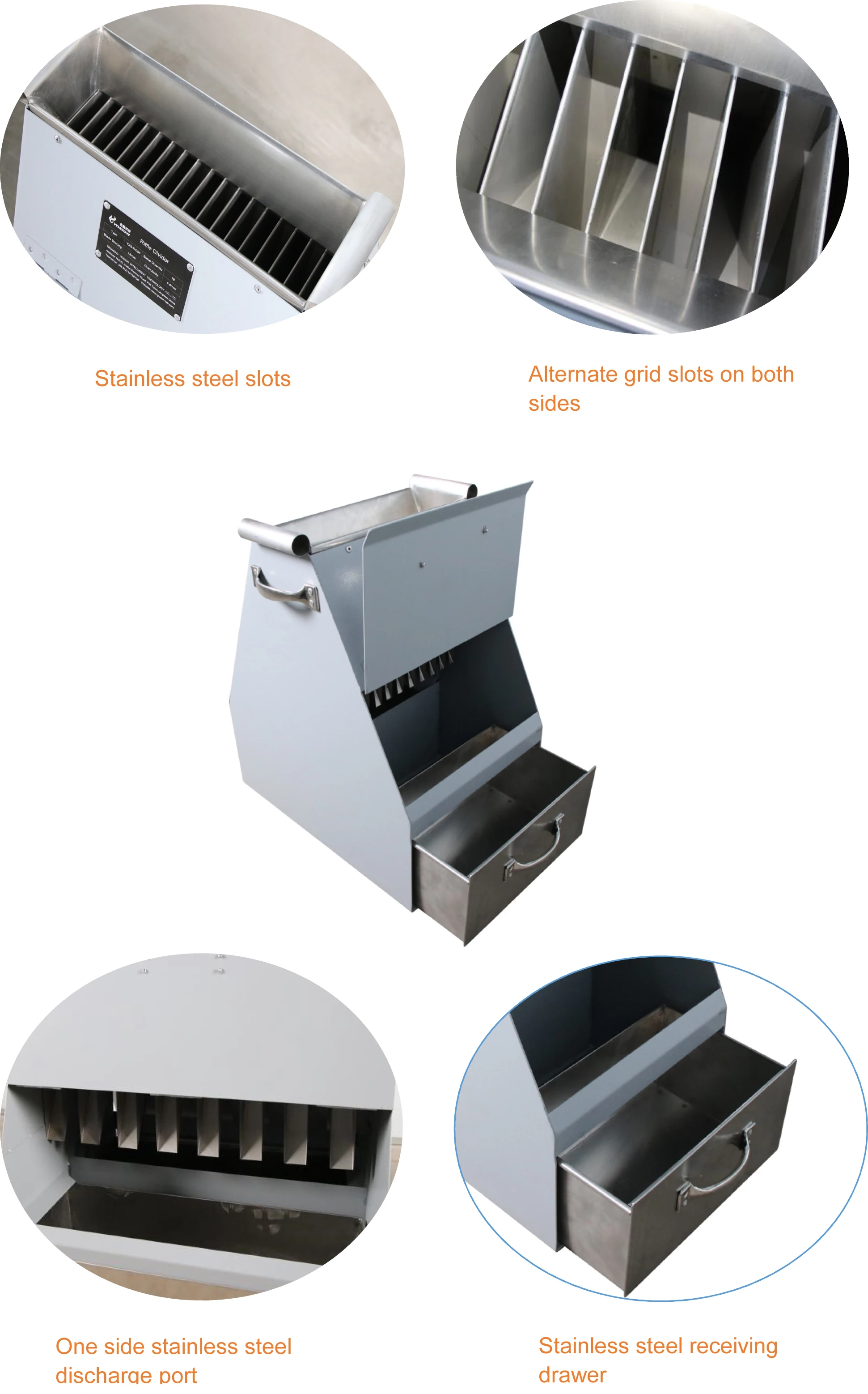 Sealed Riffle Divider - High-Efficiency Sample Splitter