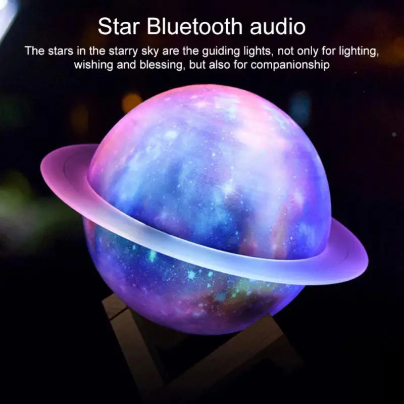 Starry Sky Saturn Ring bluetooth Speaker 2023 Colorful Night Light to Send Bracket Subwoofer Radio Home Small Speaker