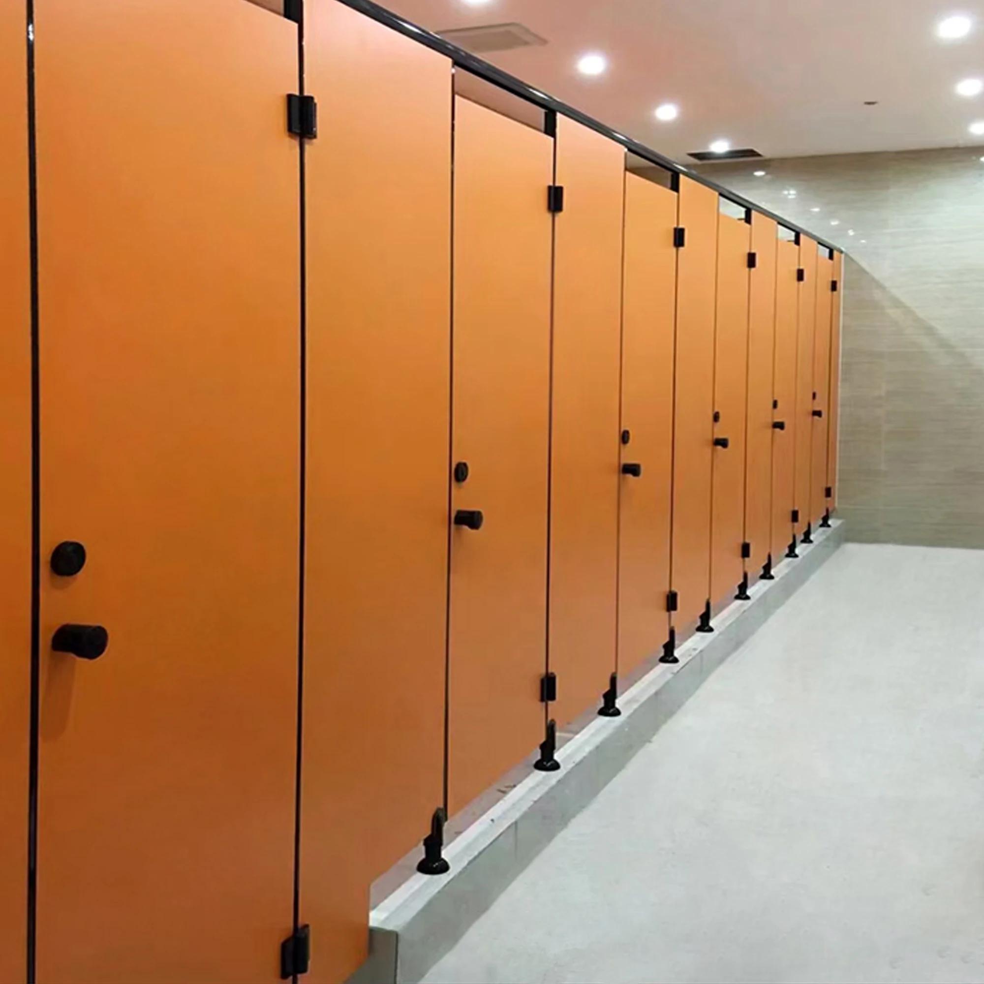 Cartmay Particle Board Public Toilet Cubicle Partition Aluminum Profiles Wood Toilet Partition
