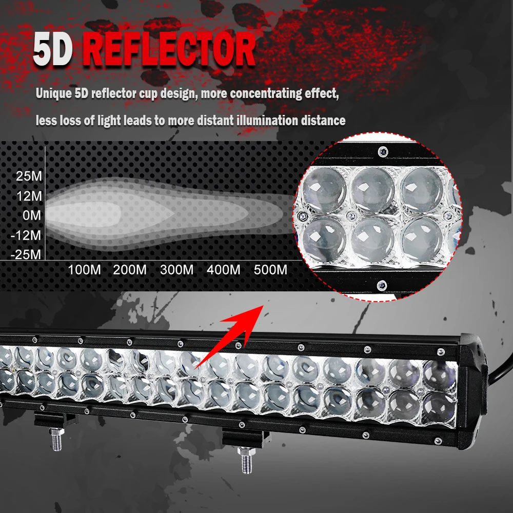 7D 5D Reflector RGB Chasing Spot 4x4 Rgb Halo Multi Color Led Light Bar Offroad