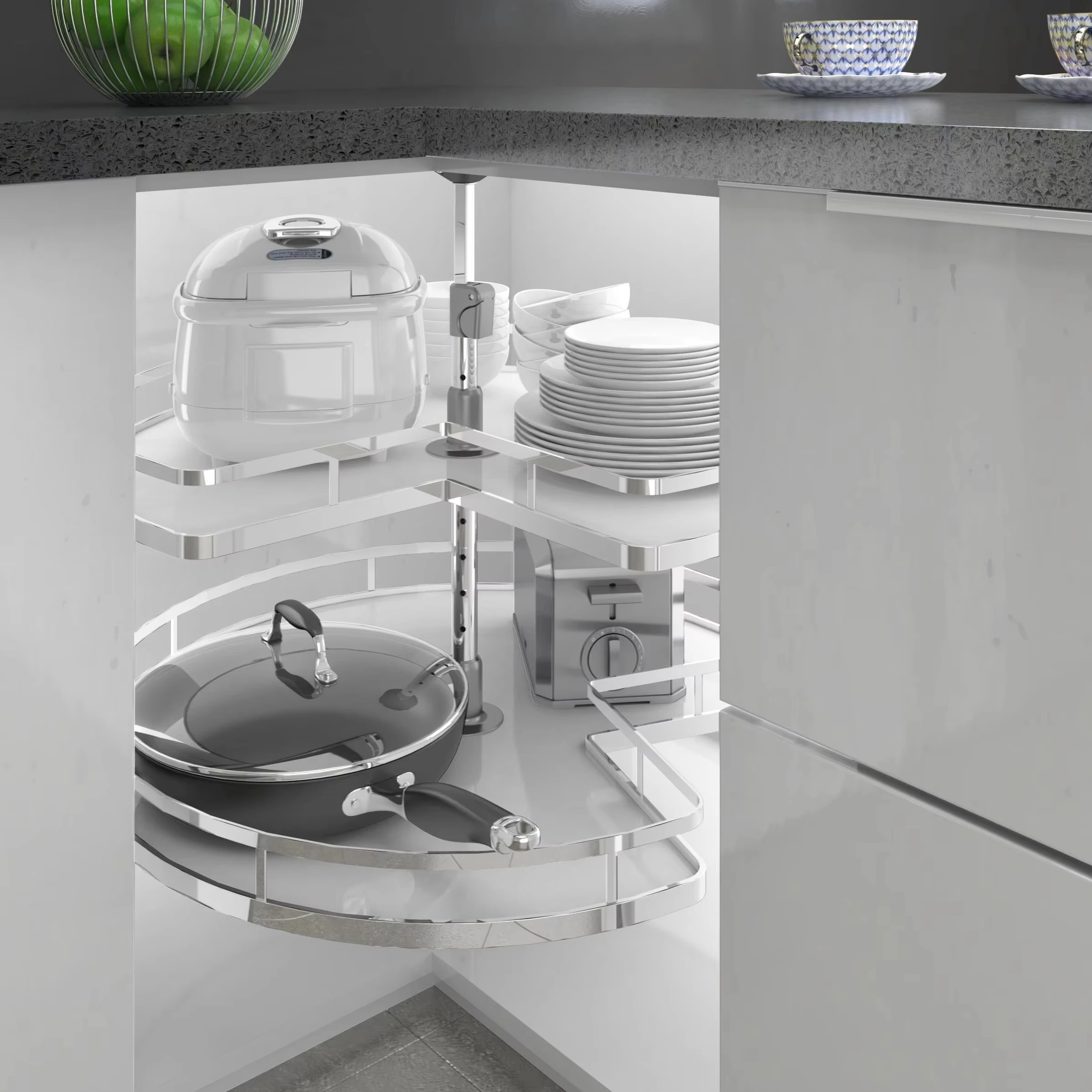 Storking 360 Degree Rotation Magic Corner Kitchen Storage Solution for Cabinets