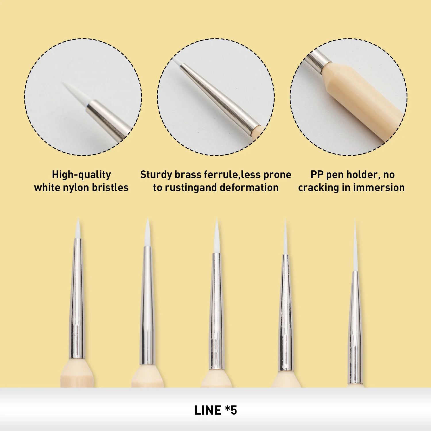 Набор кистей для рисования из нейлонового материала