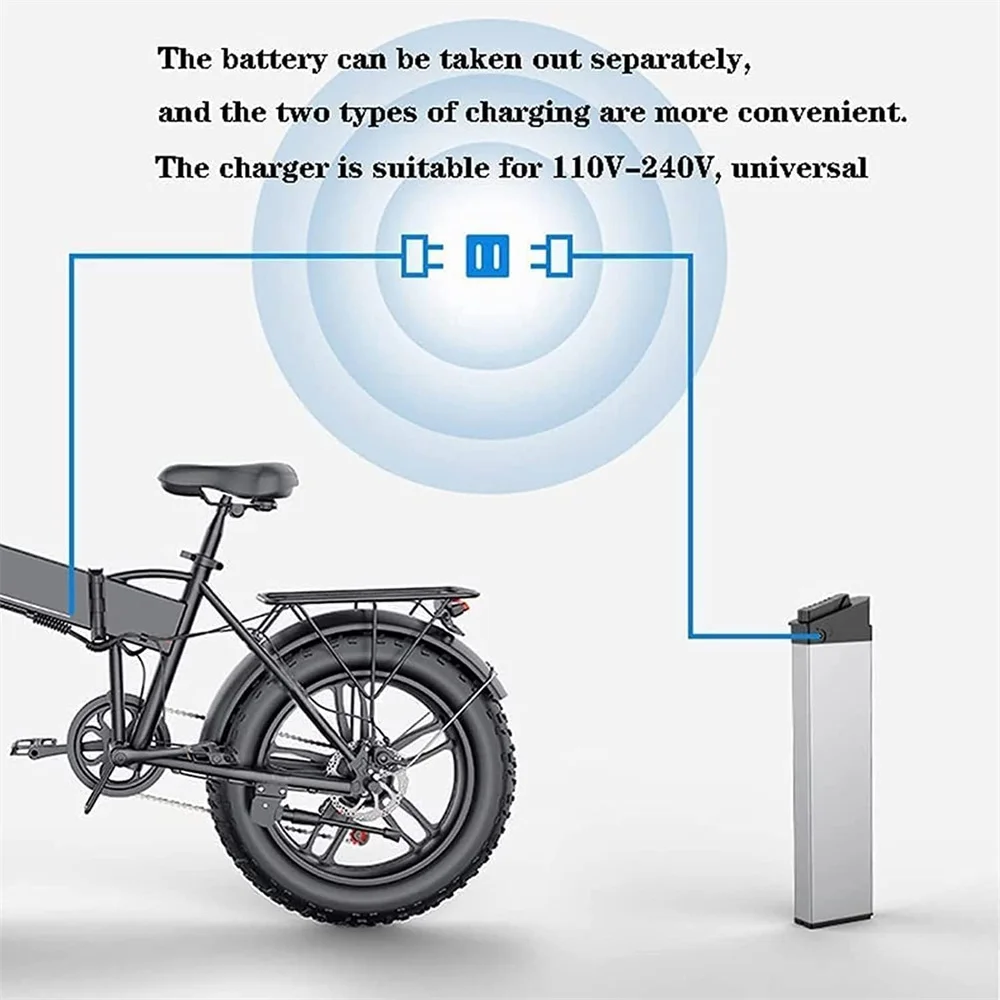 48V Electric Bicycle Battery Compatible with Fat Tire Bikes