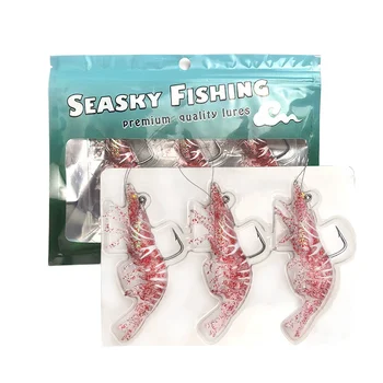 1Pcs Printed PVC King Prawn Soft Rig Lure with Glow in the Dark Pre-Rigged Bait for Saltwater Fish Lure Fishing – Soft Lure – view 3
