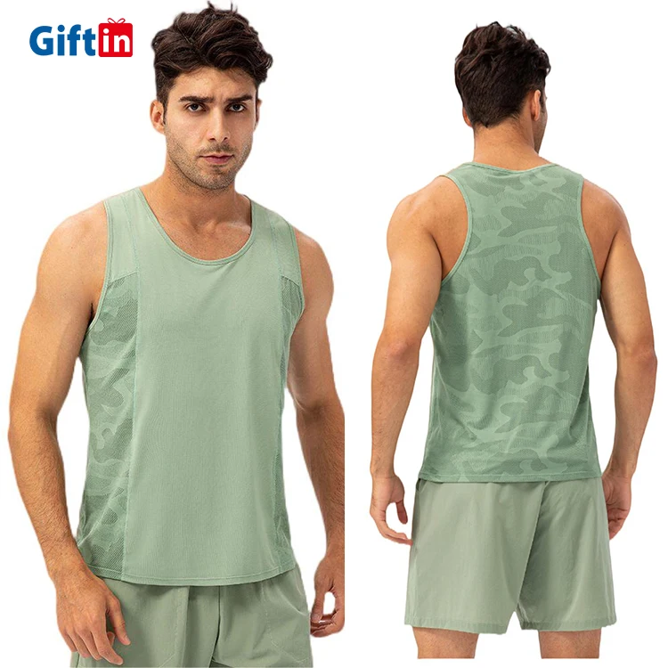 Custom Design Sublimation Seamless Quick Drying Fitness Sports Running Singlet Marathon Race Men's Tank Tops Racerback Singlet