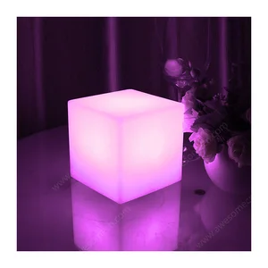 16-Color LED Rechargeable Cube Table Light Warm Night Light for Home with Remote Control Plastic Material