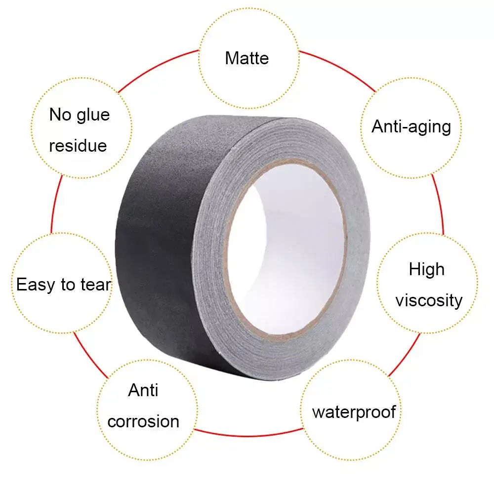 Matt Cloth Black Silver Pro Gaff Gaffer Tape For Stage Camera Book