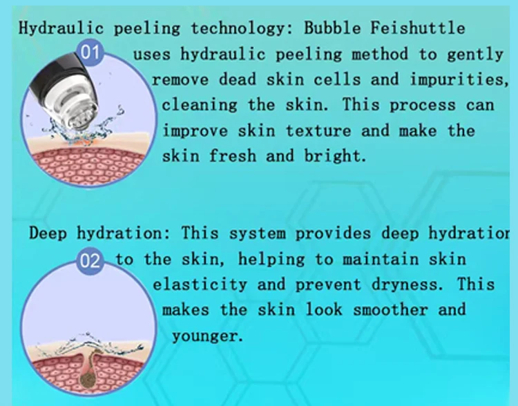 Electric Blackhead Remover Hydrodermabrasion Facial Negative Pressure Therapy Hydra Dermabrasion Bubble Pen Machine