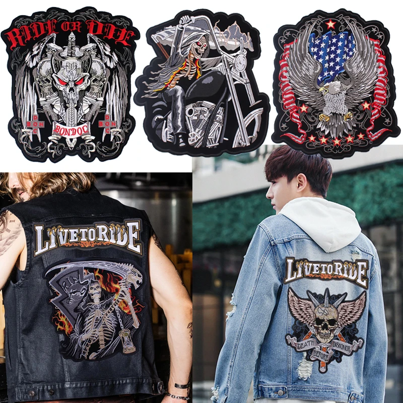 Skull Embroidered Iron-On Patch – Military German Army Style For Jackets, Jeans, Hoodies