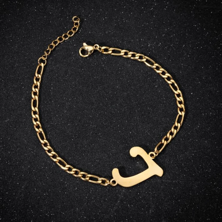 Yuehao Accessories Bracelets Personalized 26 Initial Bracelet 18K Gold Plated Letter Woven Bracelet Dainty Heart Charm Bracelet Woven Bracelet for Men
