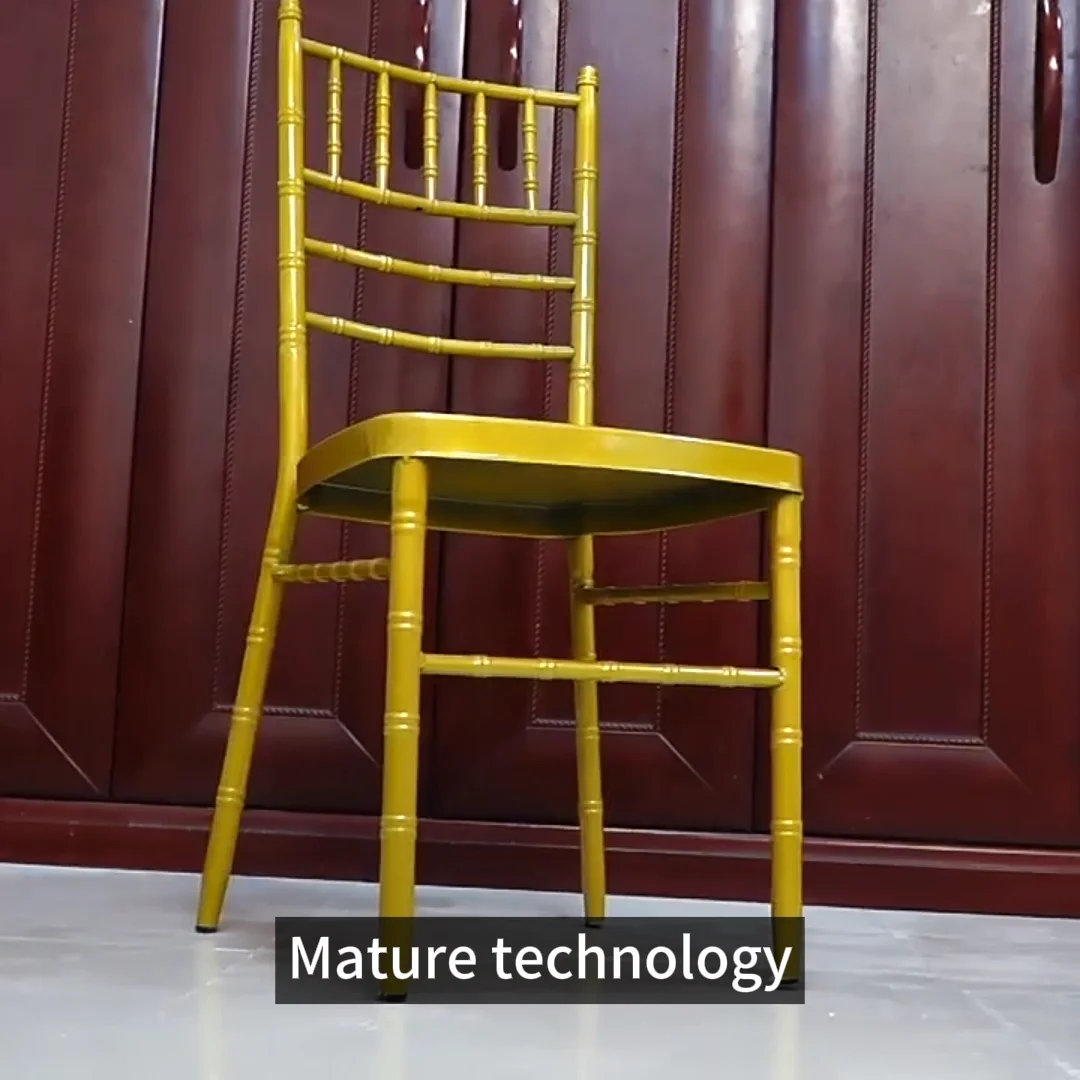 White Gold Wood Chiavari Party Banquet Wedding Chair With Cushion