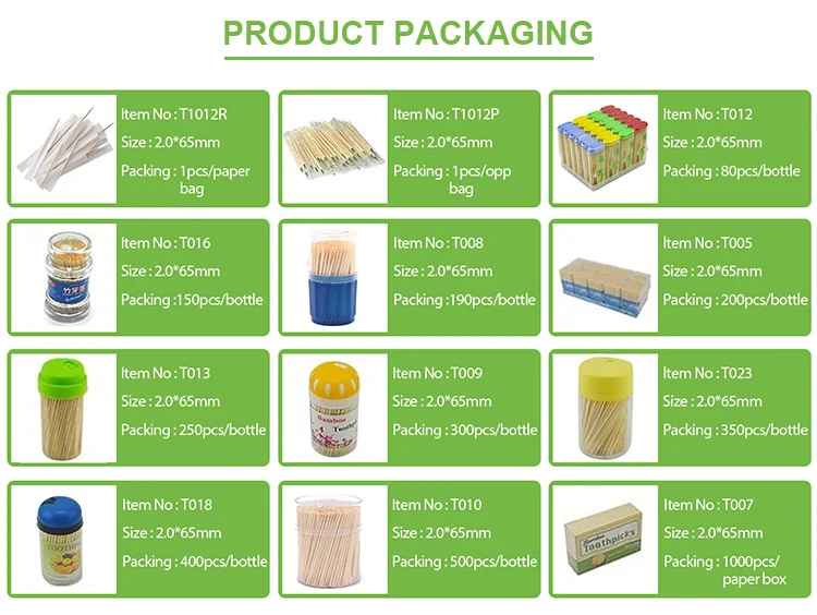 AC Factory All Kinds Packing High Quality Bamboo Toothpicks