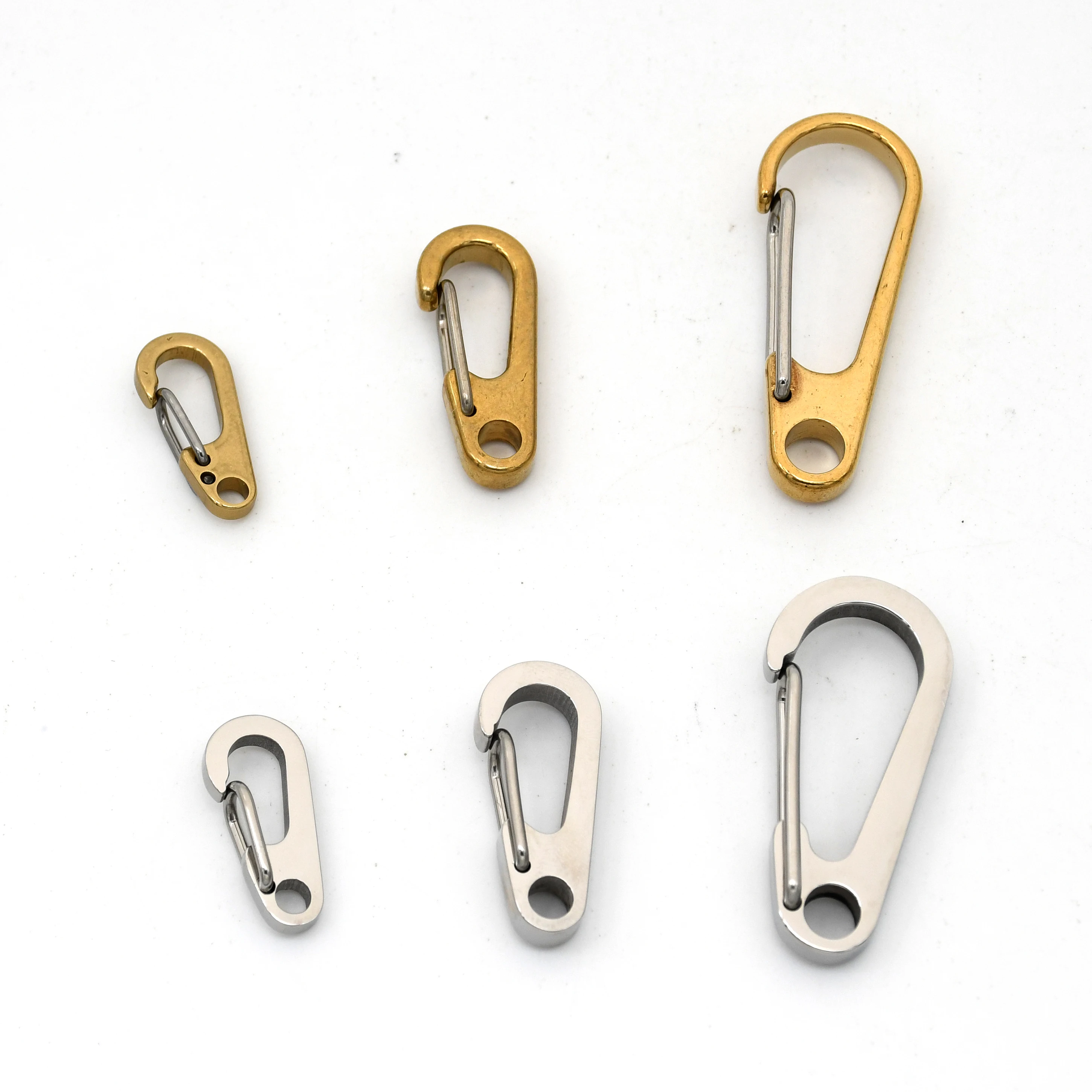 小物 KLJPS Brass Belt Hook - Solid Brass Spring Clasp for Leather Strap