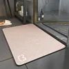 New generation diatomaceous earth bathroom mat - cat head brown