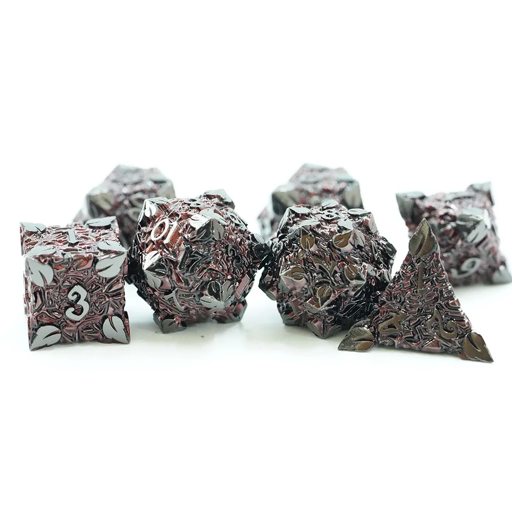 Metal Çokyüzlü Özel Logolu RPG Dungeons and Dragons Zar Seti