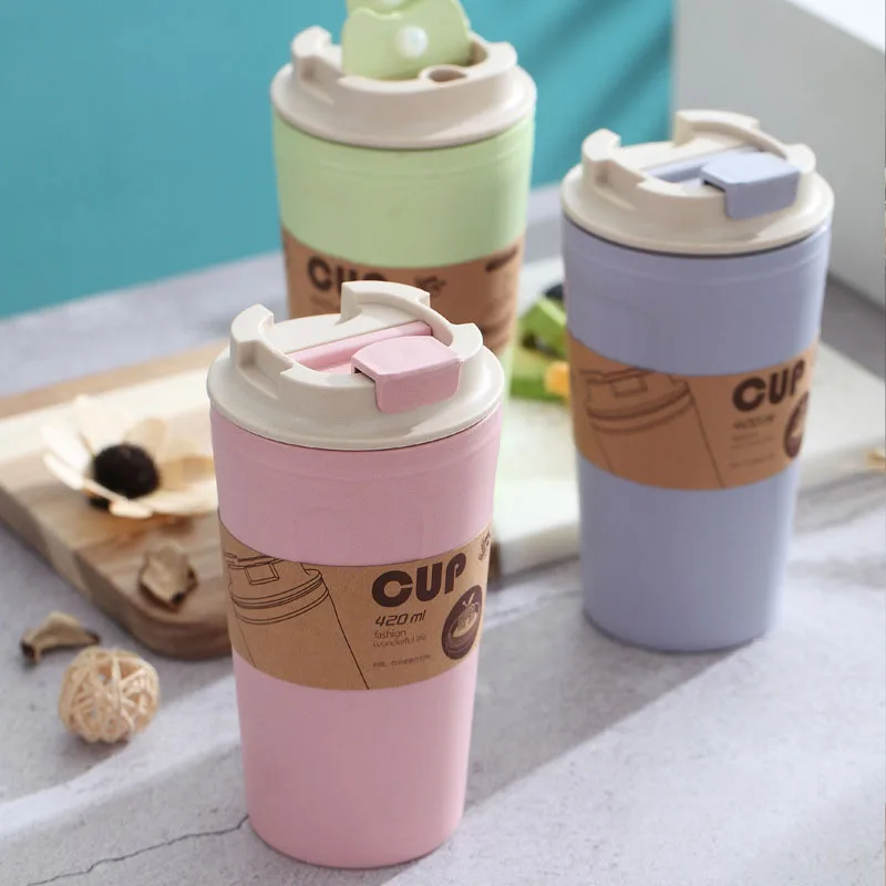 Buy Wholesale China Wheat Straw Coffee Cup Biodegeadable Cup Straw