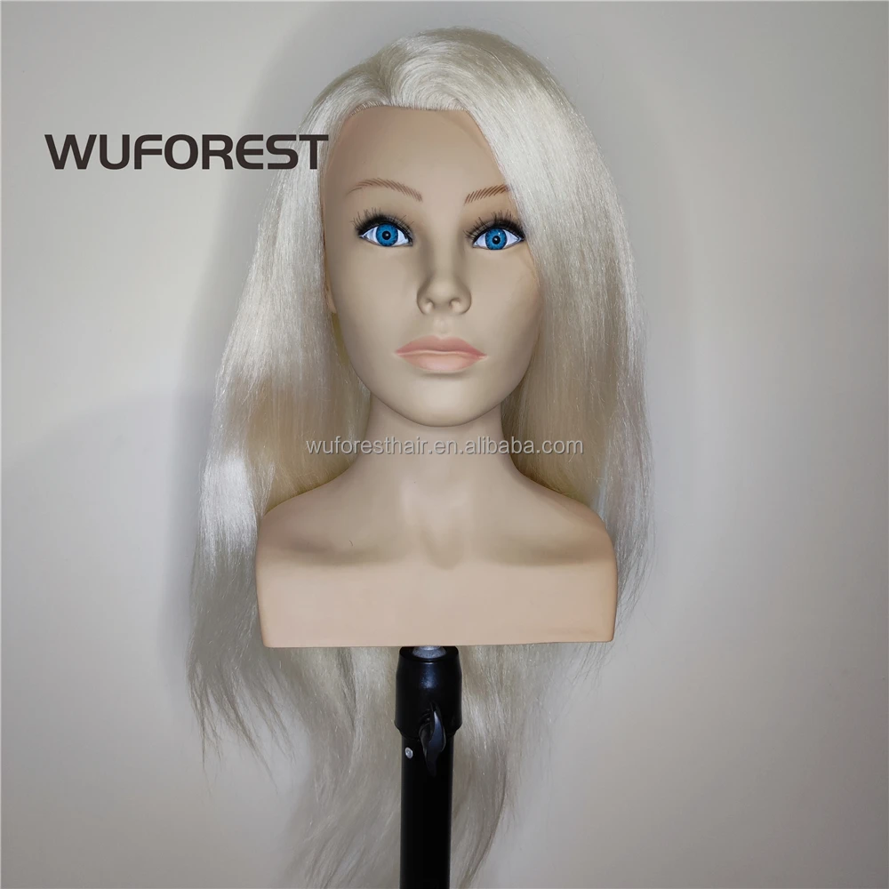 Wuforest human hair mannequin training doll head brown to blonde color, Human Hair