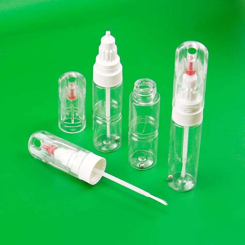 Plastic brush bottle with applicator touch up paint pen paint touch up bottle