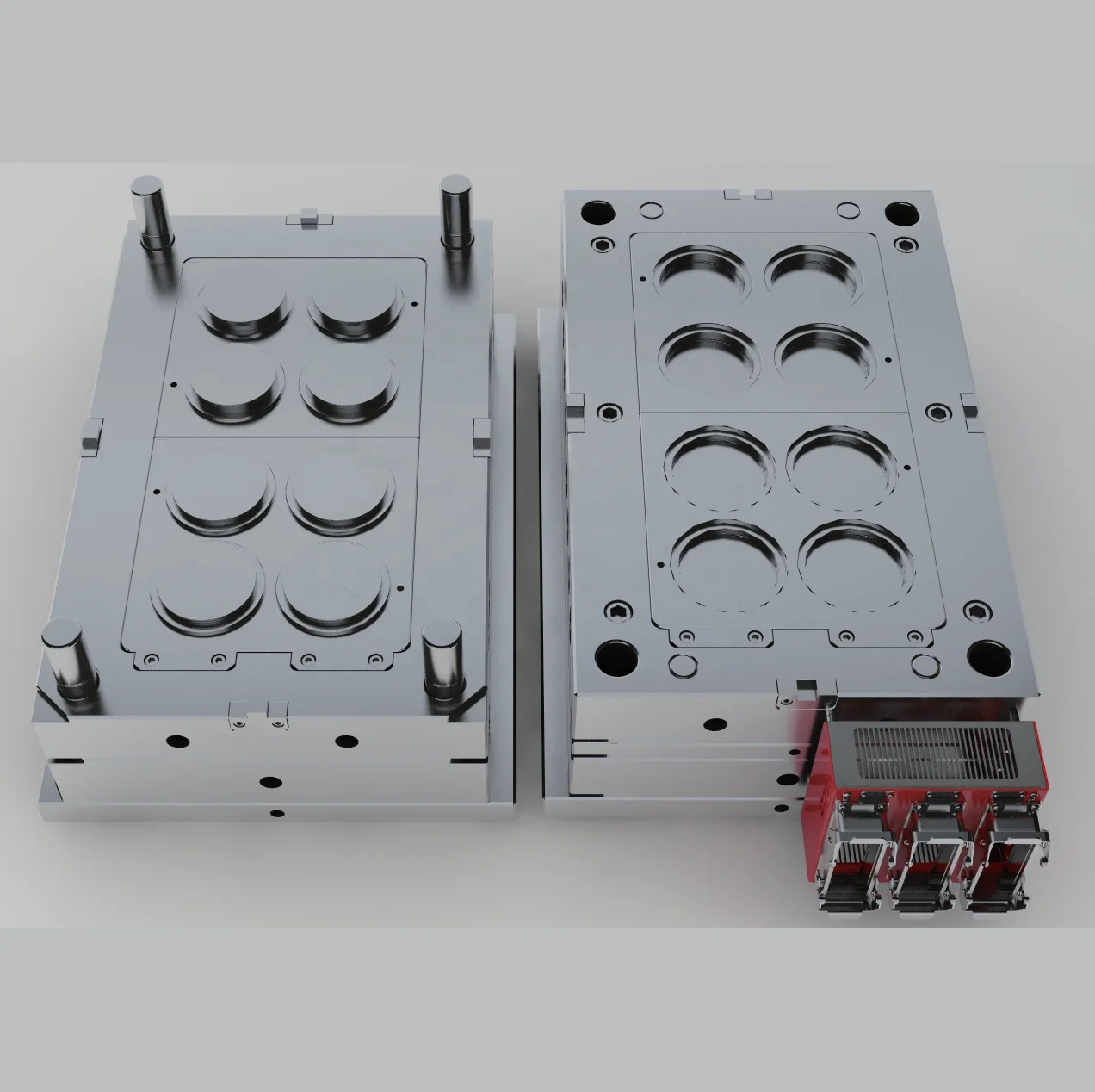 Laboratory Petri dish 4+4 cavities Injection Mold