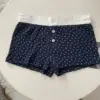Navy blue bottom with blue flower--shorts