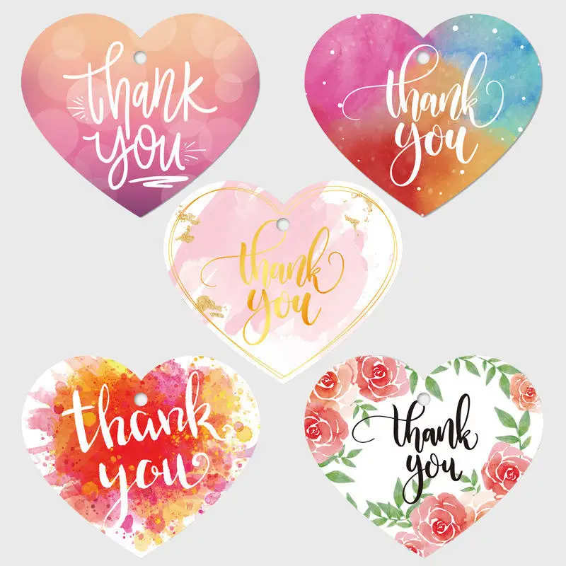 Personalized Luxury Heart Shape Greeting Card Paper Card Printing Custom Logo Business Gifts Thank You Card