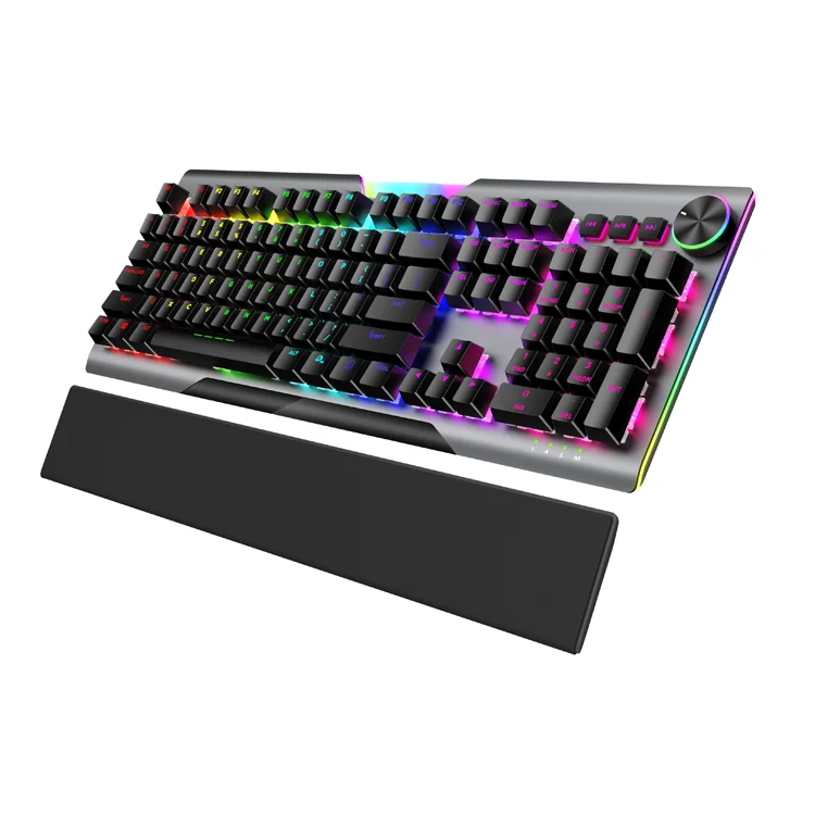 New Design 18-Mode RGB Light 4-Side Illuminated 104 Keys Gaming Mechanical Keyboard