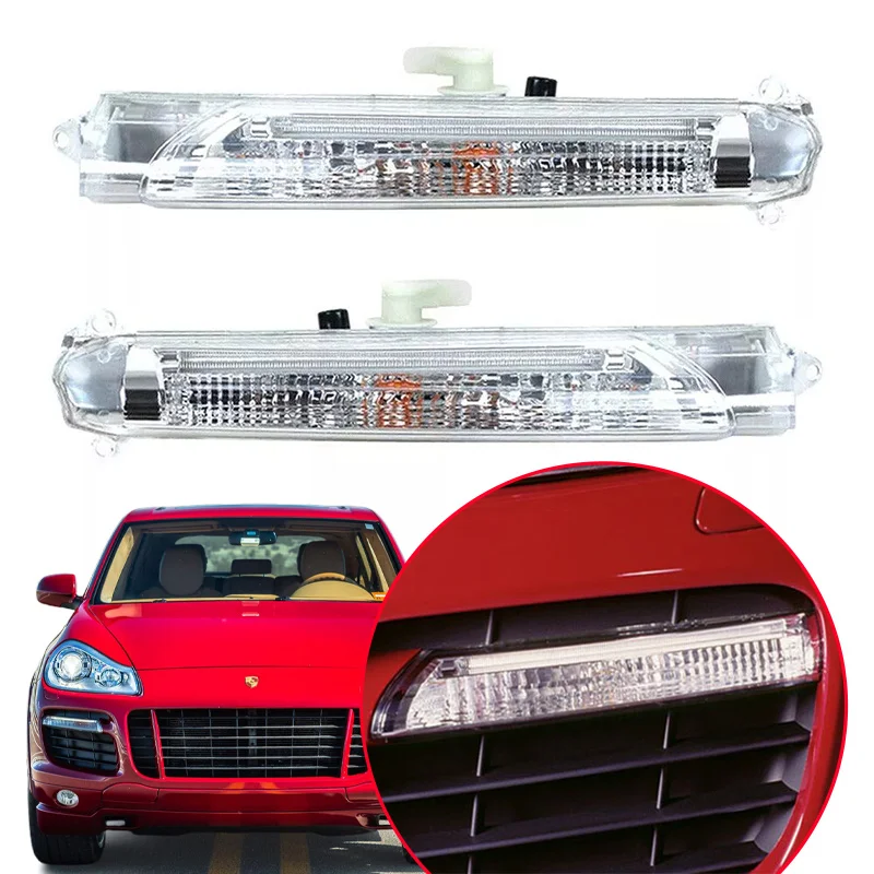 Pair LED Daytime Running Light Fog Lamp for Porsche Cayenne Turbo