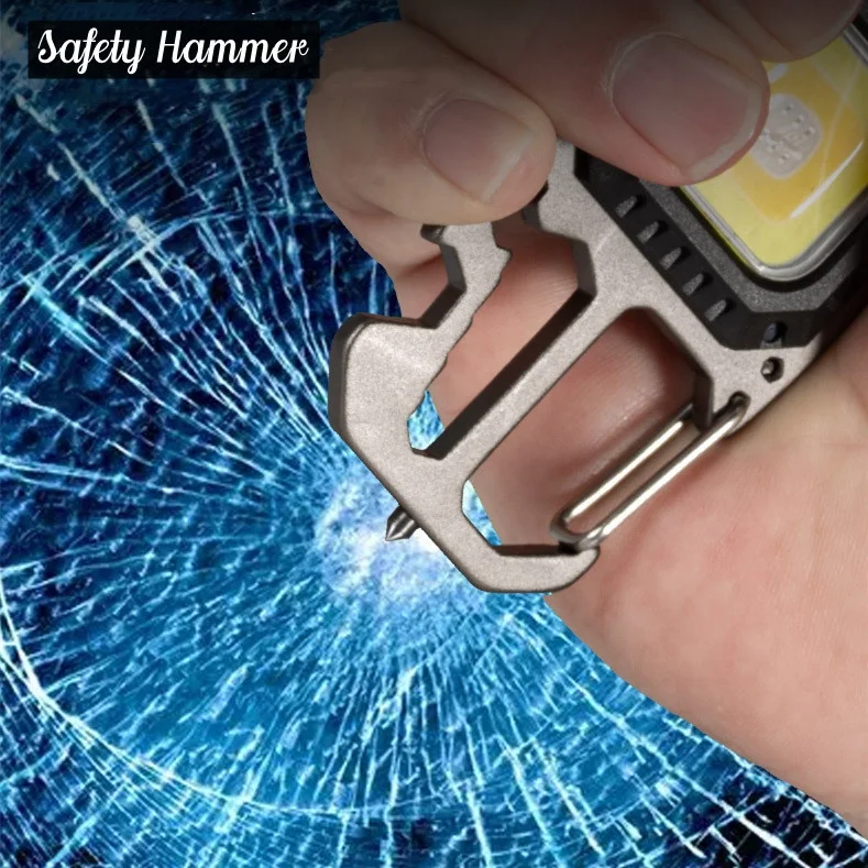 Монолитный светодиодный водонепроницаемый портативный многофункциональный мини-брелок перезаряжаемый фонарик с отвертками и открывалкой для