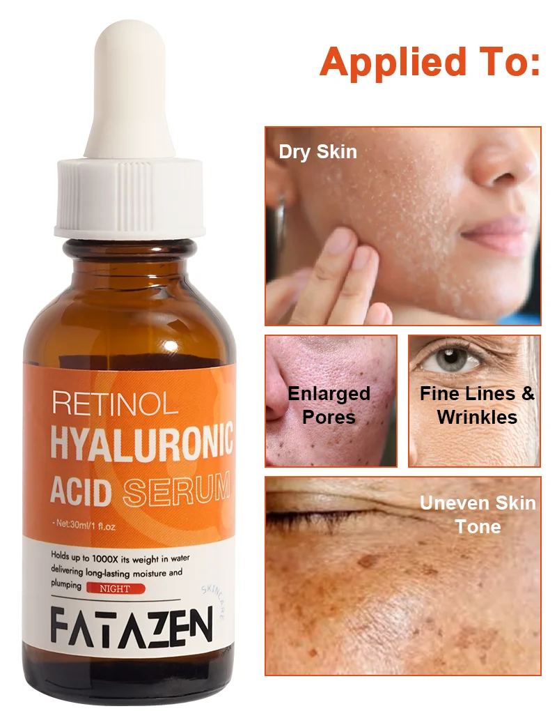 Fatazen Skincare Pure Retinol Hyaluronic Acid Serum Beauty Products Moisturizing Face Serum Oem 