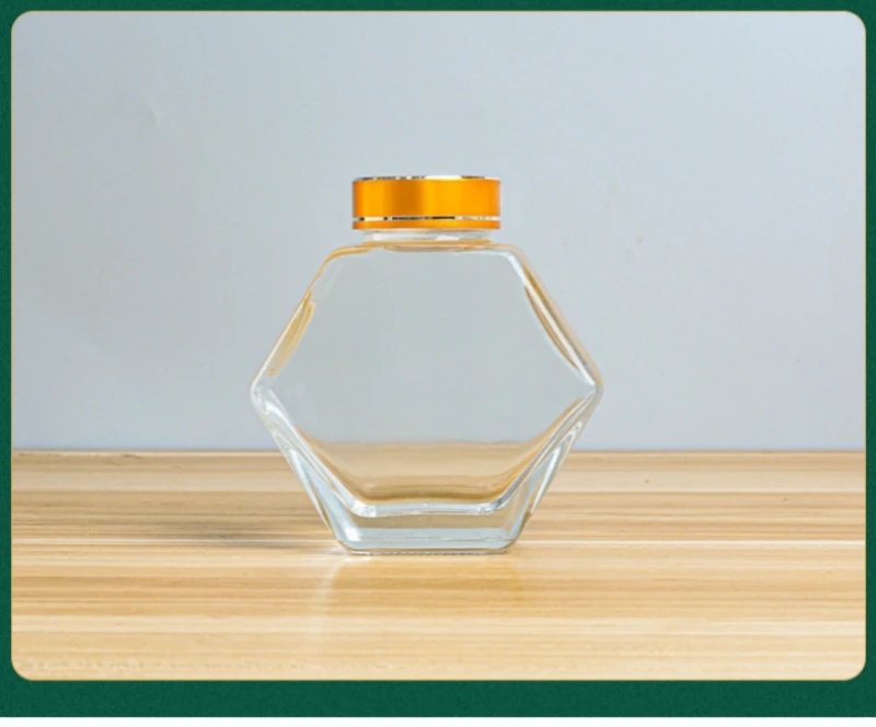 Ln Stock Glass Bottle Honey Jar 100ml 180ml 280ml 380ml Hexagon Glass Jar With Screw Lid Buy