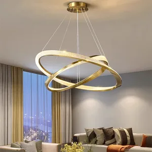 Post-modern Light Luxury Living Room Lamp Personality Simple Designer Restaurant Bedroom Model Room Ring Chandelier