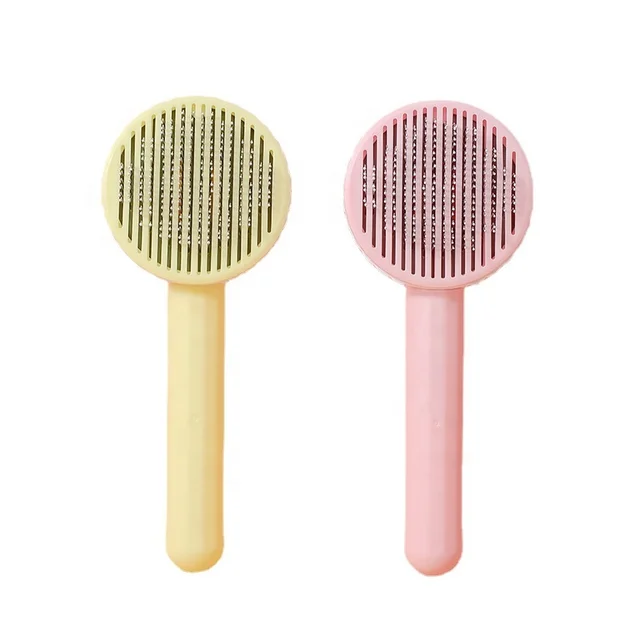 Dog Cat Grooming Comb Set Self-Cleaning Needle Hair Removal Comb Floating Hair Cleaning Brushes Made Plastic Essential Supplies