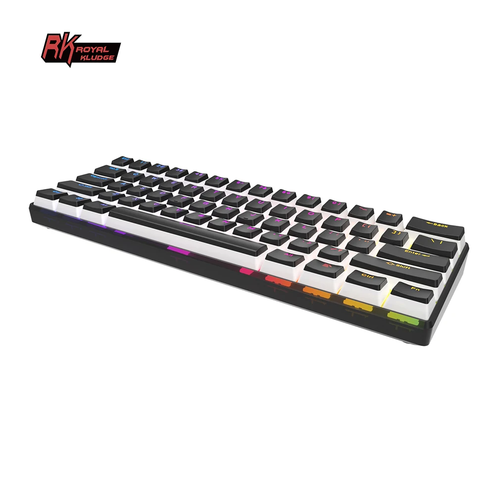 Wholesale 61 Keys Rgb Mechanical Keyboard With Black Pudding Keycap And Transparent Cover Gaming