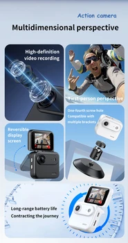 Compact 4K Ultra-definition 64MP Action Camera with MicroSD Waterproof 2-inch IPS Screen Aluminum & Titanium Alloy Y360 detail image