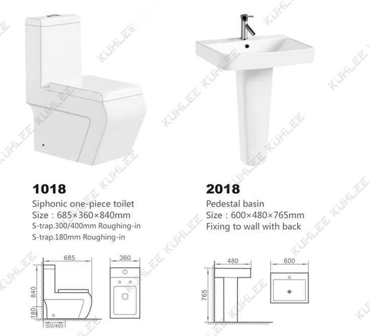 New Design Sanitary Ware Suite Siphonic One Piece Ceramic Bathroom WC Toilet Sets With Basin Sink