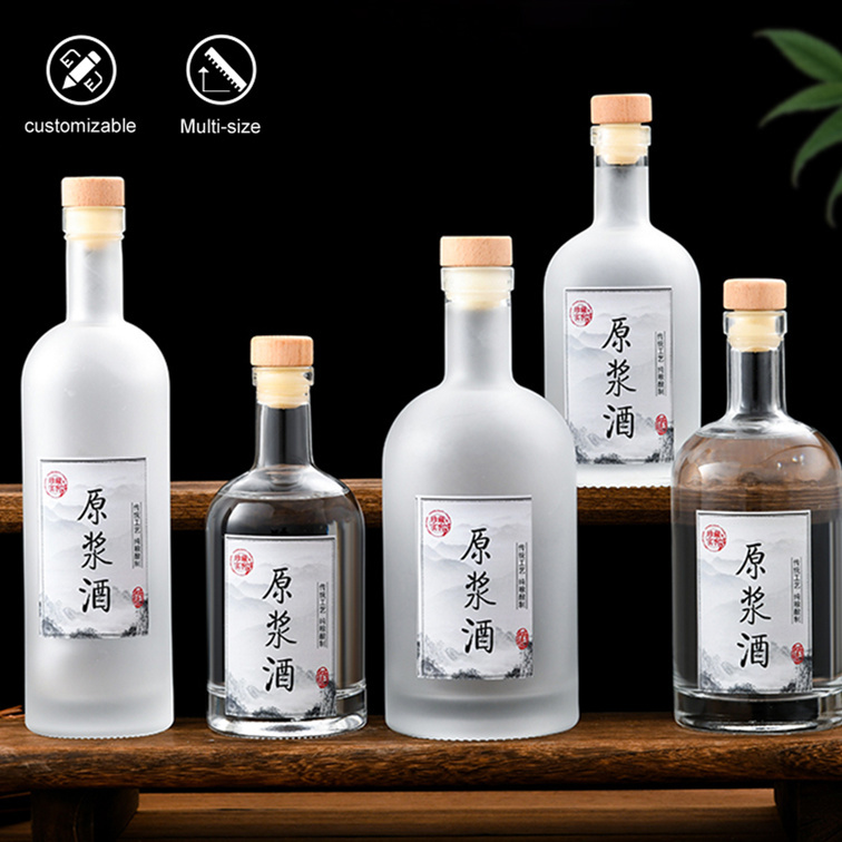 Wholesale 750ml 1000ml 1500ml Wine Bottles Whisky Spirit Vodka Embossed Snowflake Carved Glass Liquor Bottle