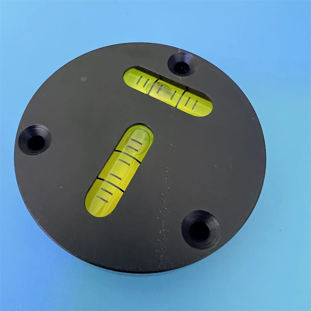 Circular Level Highly Sensitive Aluminum Alloy Shell Round Bull Seye Metal Holes Round Spirit Bubble Level Vial with Flange