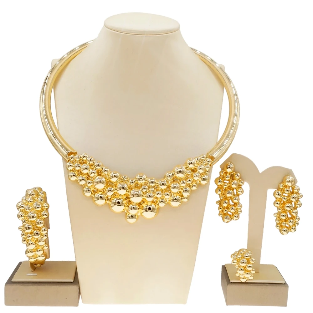 Zhuerrui Beads Brazilian Gold Design Necklace Jewelry Sets
