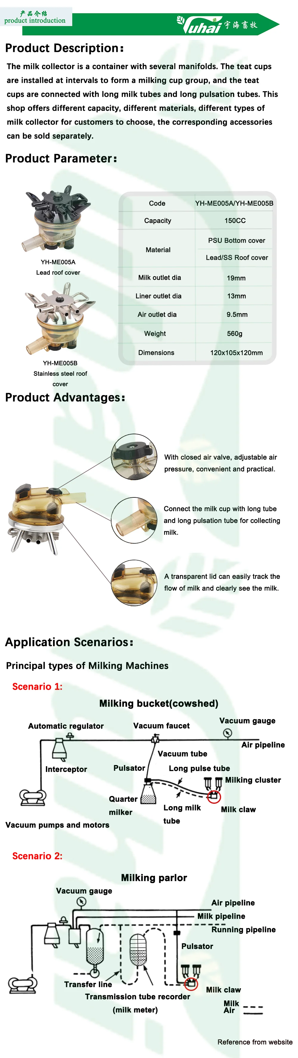 For Delaval High Productivity Lead Base Milking Machine Part Cow Milk Collector Claw with Engine and Spare Parts for Dairy Farms manufacture