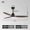 52 inch black + dark wood  color