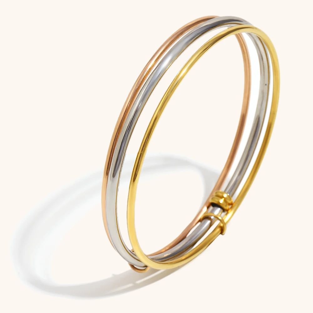 vintage statement acrylic stainless steel bangle-7