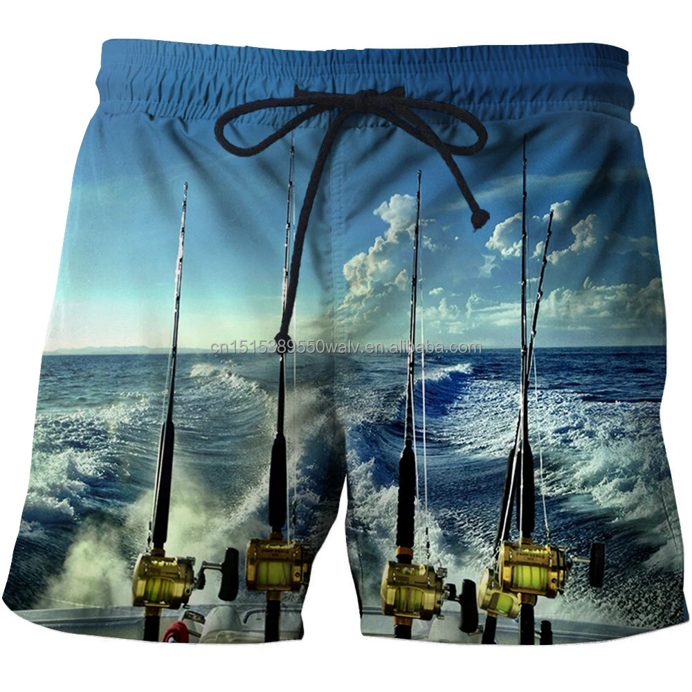 pantaloncini da surf casual sportivi con stampa completa oem pantaloncini da spiaggia ad asciugatura rapida in poliestere pantaloncini da pesca elasticizzati a 4 vie per695_voghion.com