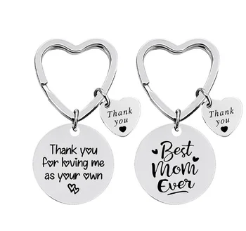 High Quality Stainless Steel Teacher Gift Key Ring Heart Shaped Charm Keychain For Teachers Day Appreciation Gift Keyring